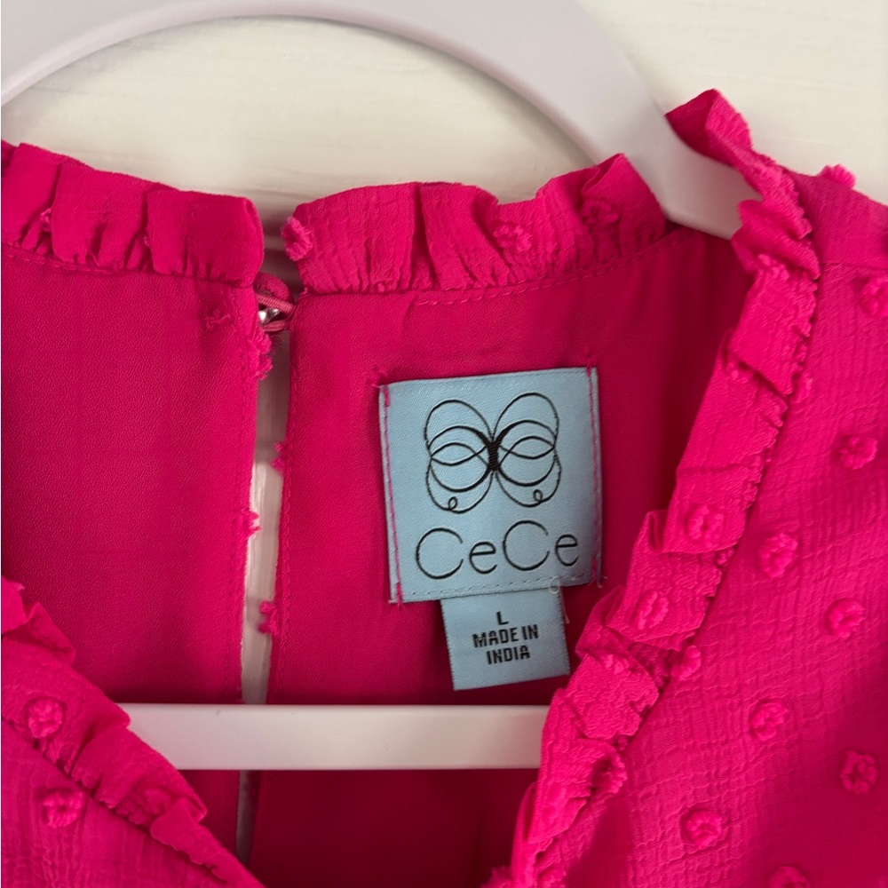 CeCe Pink Ruffled Dress sz large - Picture 4 of 5